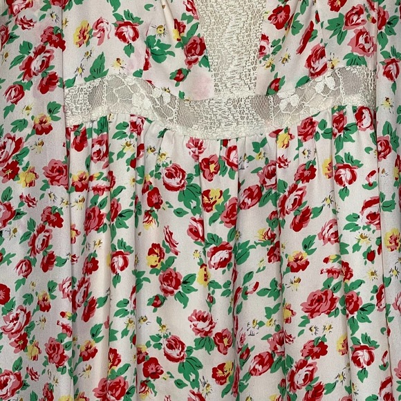 Altard State Cold Shoulder Floral Boho Mesh Lace Flowy Tunic Top Small Women - Picture 3 of 8